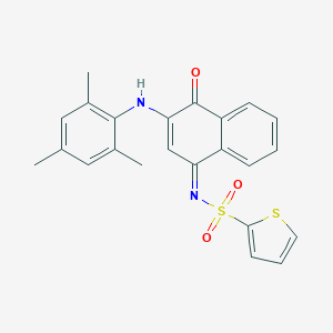 molecular formula C23H20N2O3S2 B281327 (Z)-N-(3-(mesitylamino)-4-oxonaphthalen-1(4H)-ylidene)thiophene-2-sulfonamide 