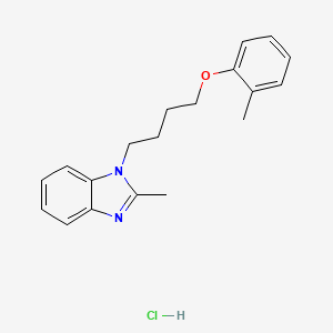 molecular formula C19H23ClN2O B2813273 2-甲基-1-(4-(邻甲苯氧基)丁基)-1H-苯并[d]咪唑盐酸盐 CAS No. 1215783-58-6