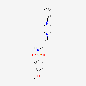 molecular formula C20H27N3O3S B2813274 4-甲氧基-N-[3-(4-苯基哌嗪-1-基)丙基]-苯磺酰胺 CAS No. 1034266-12-0