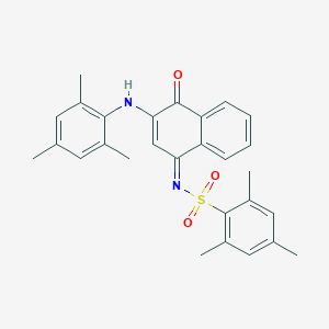 molecular formula C28H28N2O3S B281328 N-(3-(mesitylamino)-4-oxo-1(4H)-naphthalenylidene)-2,4,6-trimethylbenzenesulfonamide 