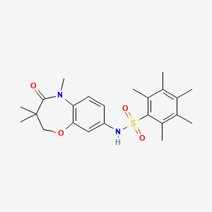 2,3,4,5,6-pentamethyl-N-(3,3,5-trimethyl-4-oxo-2,3,4,5-tetrahydrobenzo[b][1,4]oxazepin-8-yl)benzenesulfonamide