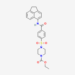 B2813291 Ethyl 4-((4-((1,2-dihydroacenaphthylen-5-yl)carbamoyl)phenyl)sulfonyl)piperazine-1-carboxylate CAS No. 398998-63-5