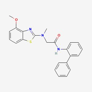 molecular formula C23H21N3O2S B2813307 N-([1,1'-联苯基]-2-基-((4-甲氧基苯并[d]噻唑-2-基)(甲基)氨基)乙酰胺 CAS No. 1351644-81-9
