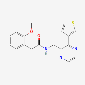 molecular formula C18H17N3O2S B2813308 2-(2-甲氧基苯基)-N-((3-(噻吩-3-基)吡嘧啶-2-基)甲基)乙酰胺 CAS No. 2034468-18-1
