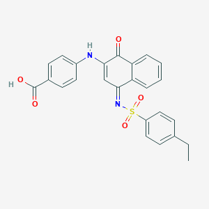 molecular formula C25H20N2O5S B281331 4-[(4-{[(4-Ethylphenyl)sulfonyl]imino}-1-oxo-1,4-dihydro-2-naphthalenyl)amino]benzoic acid 