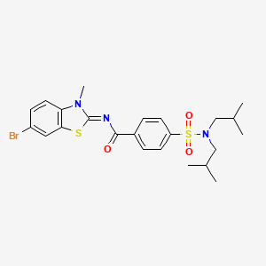 molecular formula C23H28BrN3O3S2 B2813314 (E)-N-(6-溴-3-甲基苯并[d]噻唑-2(3H)-基亚甲基)-4-(N,N-二异丁基磺酰基)苯甲酰胺 CAS No. 476320-19-1