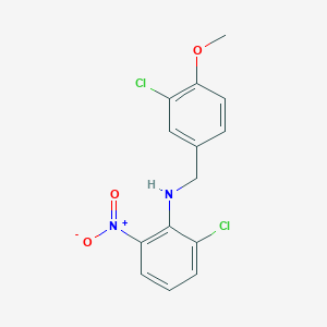 2-chloro-N-[(3-chloro-4-methoxyphenyl)methyl]-6-nitroaniline