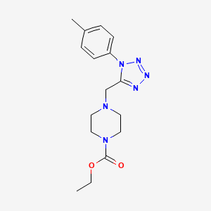 molecular formula C16H22N6O2 B2813327 ethyl 4-((1-(p-tolyl)-1H-tetrazol-5-yl)methyl)piperazine-1-carboxylate CAS No. 1049350-19-7
