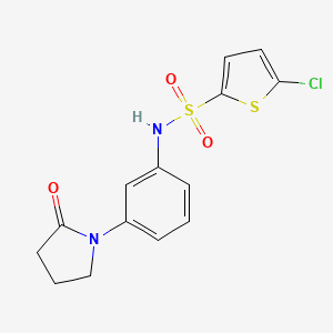 molecular formula C14H13ClN2O3S2 B2813337 5-氯-N-(3-(2-氧代吡咯啉-1-基)苯基)噻吩-2-磺酰胺 CAS No. 941918-07-6