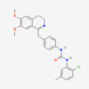 molecular formula C26H26ClN3O3 B2813338 1-(4-((6,7-Dimethoxy(3,4-dihydroisoquinolyl))methyl)phenyl)-3-(2-chloro-5-methylphenyl)urea CAS No. 1024259-73-1