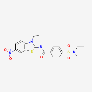 molecular formula C20H22N4O5S2 B2813341 (Z)-4-(N,N-diethylsulfamoyl)-N-(3-ethyl-6-nitrobenzo[d]thiazol-2(3H)-ylidene)benzamide CAS No. 850910-50-8