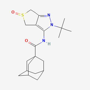molecular formula C20H29N3O2S B2813346 N-(2-tert-butyl-5-oxo-4,6-dihydrothieno[3,4-c]pyrazol-3-yl)adamantane-1-carboxamide CAS No. 1007194-35-5