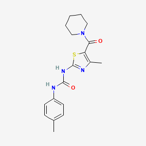 molecular formula C18H22N4O2S B2813353 1-(4-Methyl-5-(piperidine-1-carbonyl)thiazol-2-yl)-3-(p-tolyl)urea CAS No. 941916-26-3
