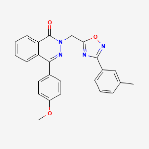 molecular formula C25H20N4O3 B2813355 4-(4-methoxyphenyl)-2-((3-(m-tolyl)-1,2,4-oxadiazol-5-yl)methyl)phthalazin-1(2H)-one CAS No. 1215595-03-1