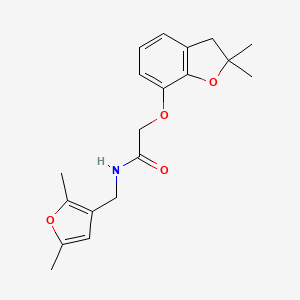 molecular formula C19H23NO4 B2813357 2-((2,2-dimethyl-2,3-dihydrobenzofuran-7-yl)oxy)-N-((2,5-dimethylfuran-3-yl)methyl)acetamide CAS No. 1351611-02-3