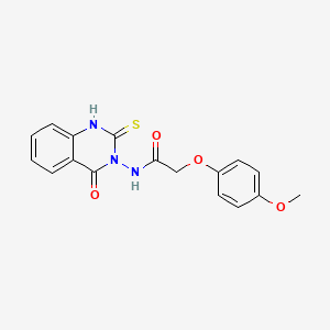 molecular formula C17H15N3O4S B2813362 2-(4-甲氧基苯氧基)-N-(4-氧代-2-硫代-1H-喹唑啉-3-基)乙酰胺 CAS No. 443348-04-7