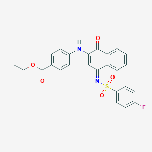 ethyl 4-{[(4Z)-4-{[(4-fluorophenyl)sulfonyl]imino}-1-oxo-1,4-dihydronaphthalen-2-yl]amino}benzoate