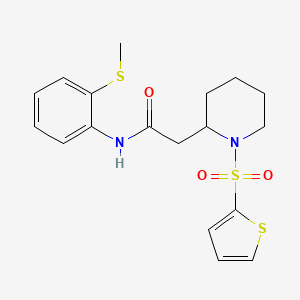 N-(2-(methylthio)phenyl)-2-(1-(thiophen-2-ylsulfonyl)piperidin-2-yl)acetamide