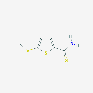 molecular formula C6H7NS3 B2813389 5-甲基硫基呋喃-2-基硫腙 CAS No. 2172445-68-8