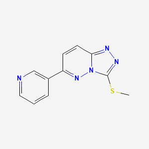 molecular formula C11H9N5S B2813391 3-甲基硫基-6-吡啶-3-基-[1,2,4]三唑并[4,3-b]吡啶-7-胺 CAS No. 894056-84-9