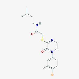 molecular formula C18H22BrN3O2S B2813392 2-((4-(4-bromo-3-methylphenyl)-3-oxo-3,4-dihydropyrazin-2-yl)thio)-N-isopentylacetamide CAS No. 899758-81-7