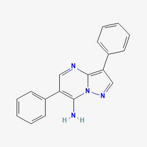 molecular formula C18H14N4 B2813393 3,6-Diphenylpyrazolo[1,5-a]pyrimidin-7-amine CAS No. 32016-25-4