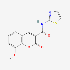 molecular formula C14H10N2O4S B2813398 8-methoxy-2-oxo-N-1,3-thiazol-2-yl-2H-chromene-3-carboxamide CAS No. 315239-97-5