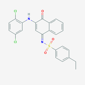 molecular formula C24H18Cl2N2O3S B281340 N-(3-(2,5-dichloroanilino)-4-oxo-1(4H)-naphthalenylidene)-4-ethylbenzenesulfonamide 