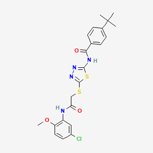 molecular formula C22H23ClN4O3S2 B2813400 4-(tert-butyl)-N-(5-((2-((5-chloro-2-methoxyphenyl)amino)-2-oxoethyl)thio)-1,3,4-thiadiazol-2-yl)benzamide CAS No. 868973-12-0