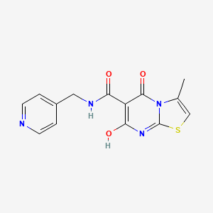 molecular formula C14H12N4O3S B2813401 7-hydroxy-3-methyl-5-oxo-N-(pyridin-4-ylmethyl)-5H-thiazolo[3,2-a]pyrimidine-6-carboxamide CAS No. 898457-86-8