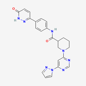 1-(6-(1H-pyrazol-1-yl)pyrimidin-4-yl)-N-(4-(6-hydroxypyridazin-3-yl)phenyl)piperidine-3-carboxamide
