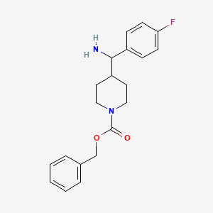 molecular formula C20H23FN2O2 B2813413 Benzyl 4-[amino(4-fluorophenyl)methyl]piperidine-1-carboxylate CAS No. 2197053-79-3