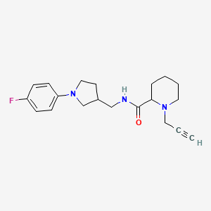 molecular formula C20H26FN3O B2813424 N-{[1-(4-fluorophenyl)pyrrolidin-3-yl]methyl}-1-(prop-2-yn-1-yl)piperidine-2-carboxamide CAS No. 1280782-27-5