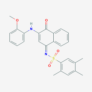 molecular formula C26H24N2O4S B281343 N-(3-(2-methoxyanilino)-4-oxo-1(4H)-naphthalenylidene)-2,4,5-trimethylbenzenesulfonamide 