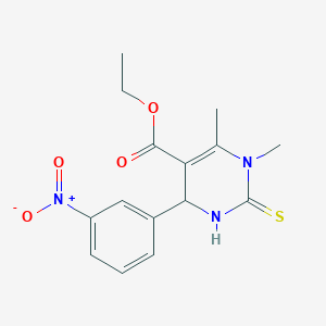 molecular formula C15H17N3O4S B2813438 盐酸乙酸-1,6-二甲基-4-(3-硝基苯基)-2-硫代-1,2,3,4-四氢嘧啶-5-羧酸酯 CAS No. 324037-59-4