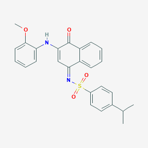 molecular formula C26H24N2O4S B281344 4-isopropyl-N-(3-(2-methoxyanilino)-4-oxo-1(4H)-naphthalenylidene)benzenesulfonamide 