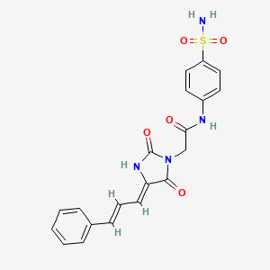 molecular formula C20H18N4O5S B2813448 2-((Z)-2,5-dioxo-4-((E)-3-phenylallylidene)imidazolidin-1-yl)-N-(4-sulfamoylphenyl)acetamide CAS No. 867041-22-3