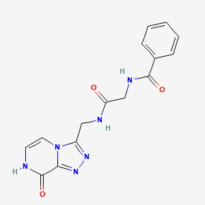 molecular formula C15H14N6O3 B2813449 N-(2-(((8-hydroxy-[1,2,4]triazolo[4,3-a]pyrazin-3-yl)methyl)amino)-2-oxoethyl)benzamide CAS No. 2034324-34-8