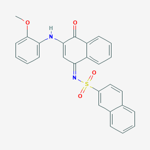 molecular formula C27H20N2O4S B281345 N-(3-(2-methoxyanilino)-4-oxo-1(4H)-naphthalenylidene)-2-naphthalenesulfonamide 