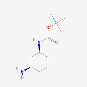 molecular formula C11H22N2O2 B2813454 tert-Butyl ((1S,3R)-3-aminocyclohexyl)carbamate CAS No. 1298101-47-9; 849616-22-4