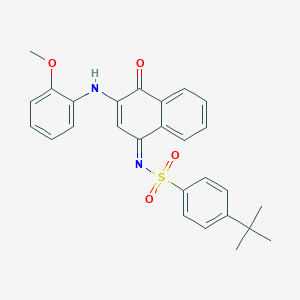 molecular formula C27H26N2O4S B281346 4-tert-butyl-N-(3-(2-methoxyanilino)-4-oxo-1(4H)-naphthalenylidene)benzenesulfonamide 