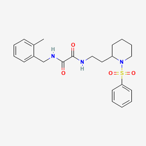 molecular formula C23H29N3O4S B2813460 N1-(2-methylbenzyl)-N2-(2-(1-(phenylsulfonyl)piperidin-2-yl)ethyl)oxalamide CAS No. 898415-07-1