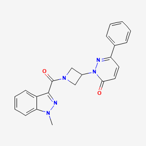 molecular formula C22H19N5O2 B2813463 2-[1-(1-Methylindazole-3-carbonyl)azetidin-3-yl]-6-phenylpyridazin-3-one CAS No. 2380184-90-5