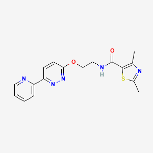 molecular formula C17H17N5O2S B2813466 2,4-二甲基-N-(2-((6-(吡啶-2-基)吡嗪-3-基)氧基)乙基)噻唑-5-甲酰胺 CAS No. 1257553-67-5