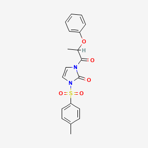 molecular formula C19H18N2O5S B2813477 1-(2-phenoxypropanoyl)-3-tosyl-1H-imidazol-2(3H)-one CAS No. 950320-76-0