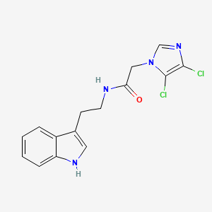 molecular formula C15H14Cl2N4O B2813478 2-(4,5-二氯-1H-咪唑-1-基)-N-[2-(1H-吲哚-3-基)乙基]乙酰胺 CAS No. 946387-16-2