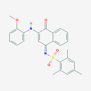 molecular formula C26H24N2O4S B281349 N-(3-(2-methoxyanilino)-4-oxo-1(4H)-naphthalenylidene)-2,4,6-trimethylbenzenesulfonamide 