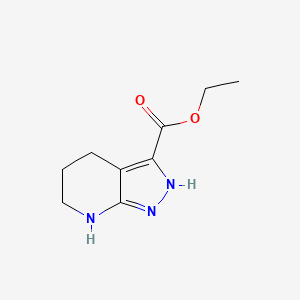 molecular formula C9H13N3O2 B2813494 Ethyl 4,5,6,7-tetrahydro-2H-pyrazolo[3,4-b]pyridine-3-carboxylate CAS No. 1895479-11-4