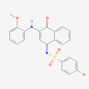 molecular formula C23H17BrN2O4S B281350 4-bromo-N-(3-(2-methoxyanilino)-4-oxo-1(4H)-naphthalenylidene)benzenesulfonamide 