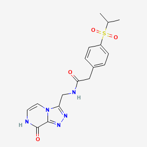 molecular formula C17H19N5O4S B2813502 N-((8-hydroxy-[1,2,4]triazolo[4,3-a]pyrazin-3-yl)methyl)-2-(4-(isopropylsulfonyl)phenyl)acetamide CAS No. 2034324-95-1